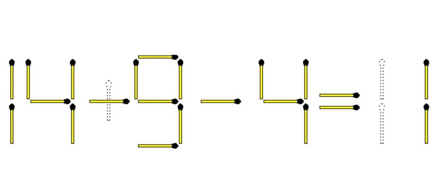 Задание "со звездочкой": передвиньте 3 спички, чтобы сделать уравнение правильным