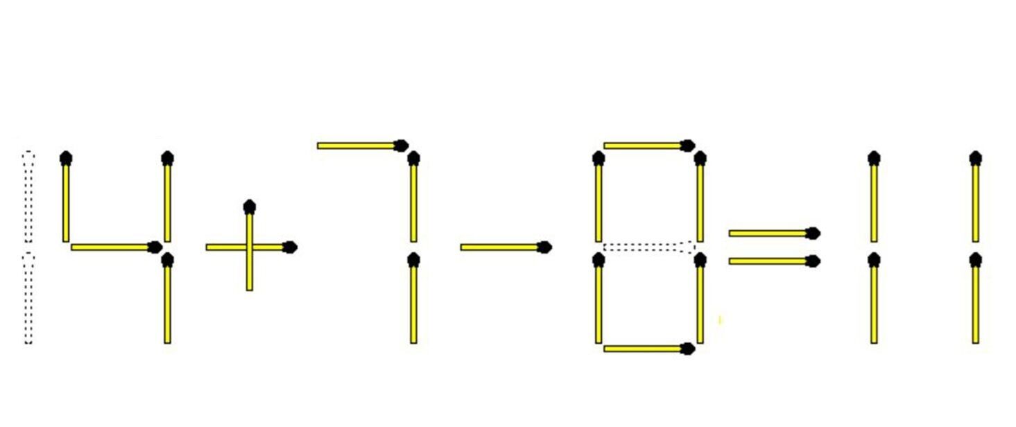 Задание "со звездочкой": передвиньте 3 спички, чтобы сделать уравнение правильным