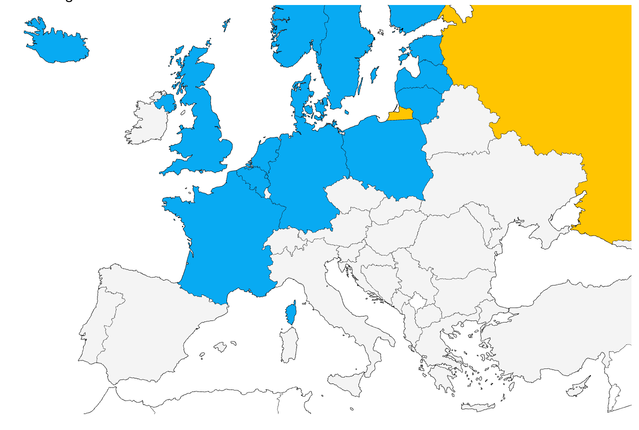 Які країни (синій колір) підписали документ.