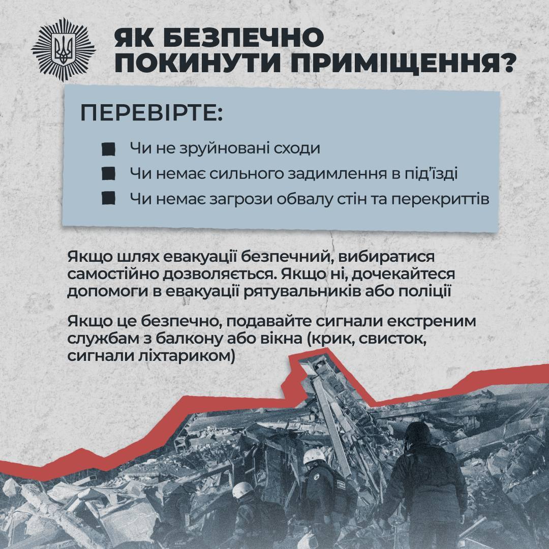 Первые минуты – критически важны: украинцам напомнили, как действовать после вражеского обстрела. Инфографика