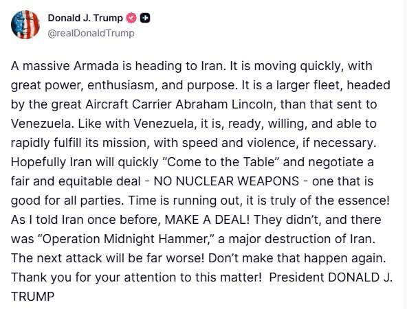 "Следующий удар будет гораздо хуже": Трамп призвал Иран заключить ядерную сделку, пока не поздно