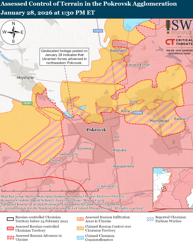 Украинские войска продвинулись в Покровском районе: анализ боевых действий от ISW. Карта