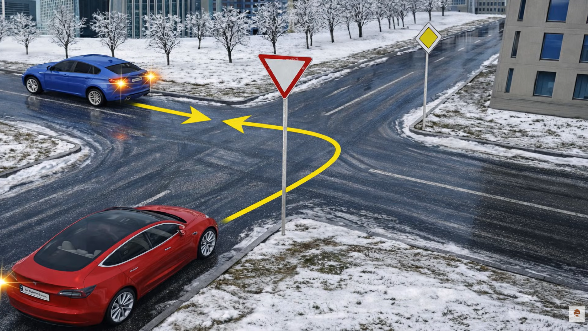 Кто будет виновным в случае столкновения? Тест на знание ПДД