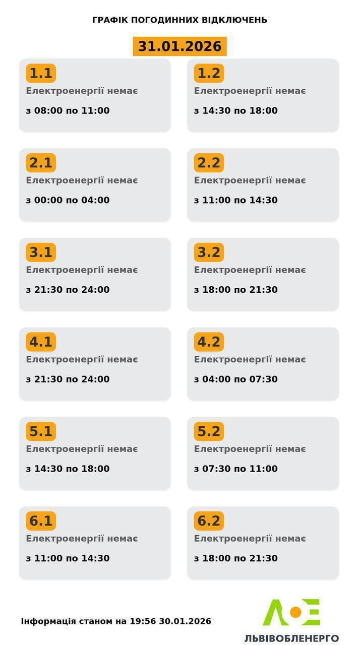 "Укренерго" оголосило новий план відключень світла: чого очікувати 31 січня