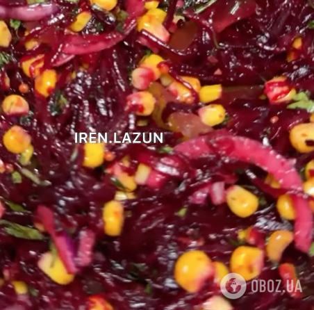 Смачніше, ніж вінегрет: корисний салат із буряка з кукурудзою та солоними огірками