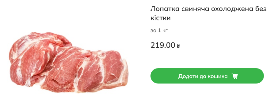 Ціна свинячої лопатки в Novus