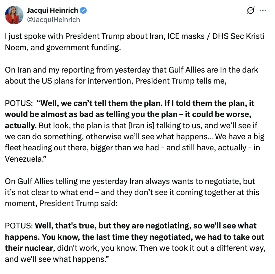 "Подивимось, що станеться": Трамп повідомив про переговори з Іраном щодо ядерної зброї