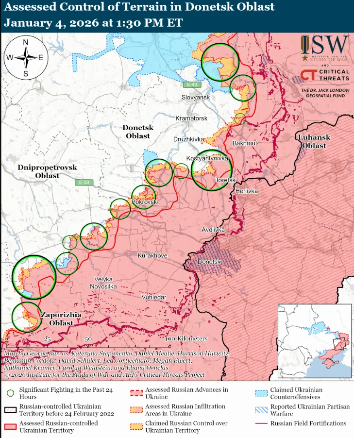 Украинские войска продвинулись вблизи Покровска, оккупанты – в районе Константиновка-Дружковка: анализ ISW