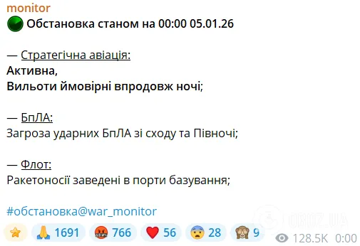 Россия поднимала в воздух группу самолетов Ту-95МС и Ту-160 и выводила носитель "Калибров" в море: были ли пуски ракет