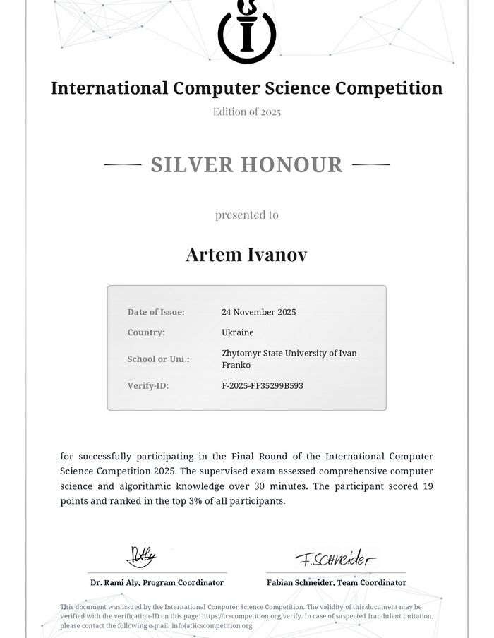 Українець Артем Іванов увійшов до 3% найрозумніших студентів світу: в чому секрет успіху 20-річного вундеркінда з Житомирщини