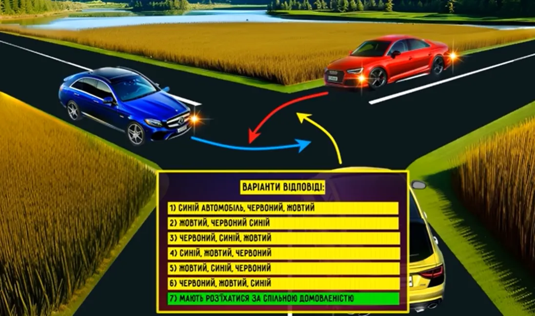 Як мають розʼїхатися авто? Тест для досвідчених водіїв