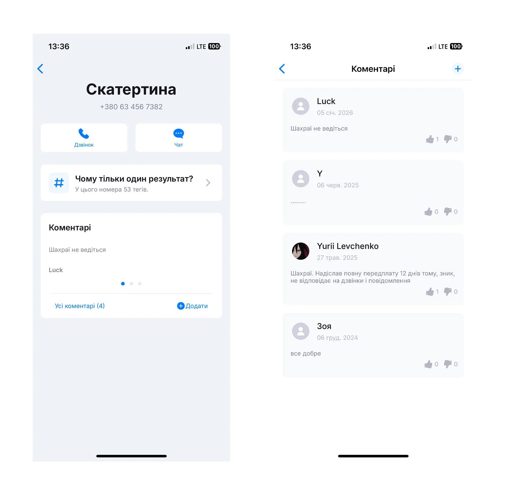 Комментарии с обвинением в мошенничестве