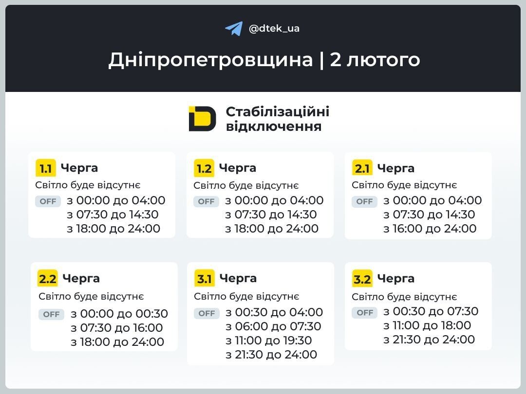 Свет будут выключать во всех регионах: графики на понедельник, 2 февраля