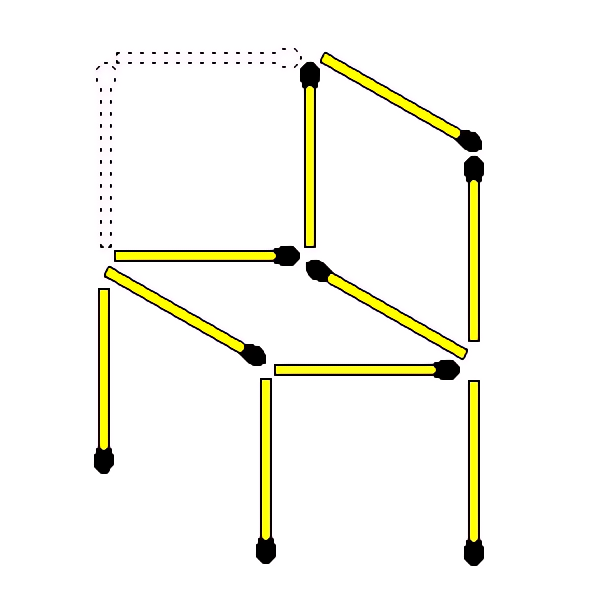 Пересуньте 2 сірники, щоб стілець розвернувся: головоломка