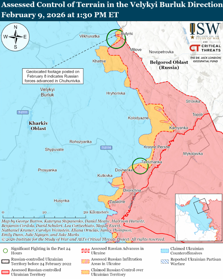 Украинские войска продвинулись в районе Великого Бурлука на Харьковщине – ISW