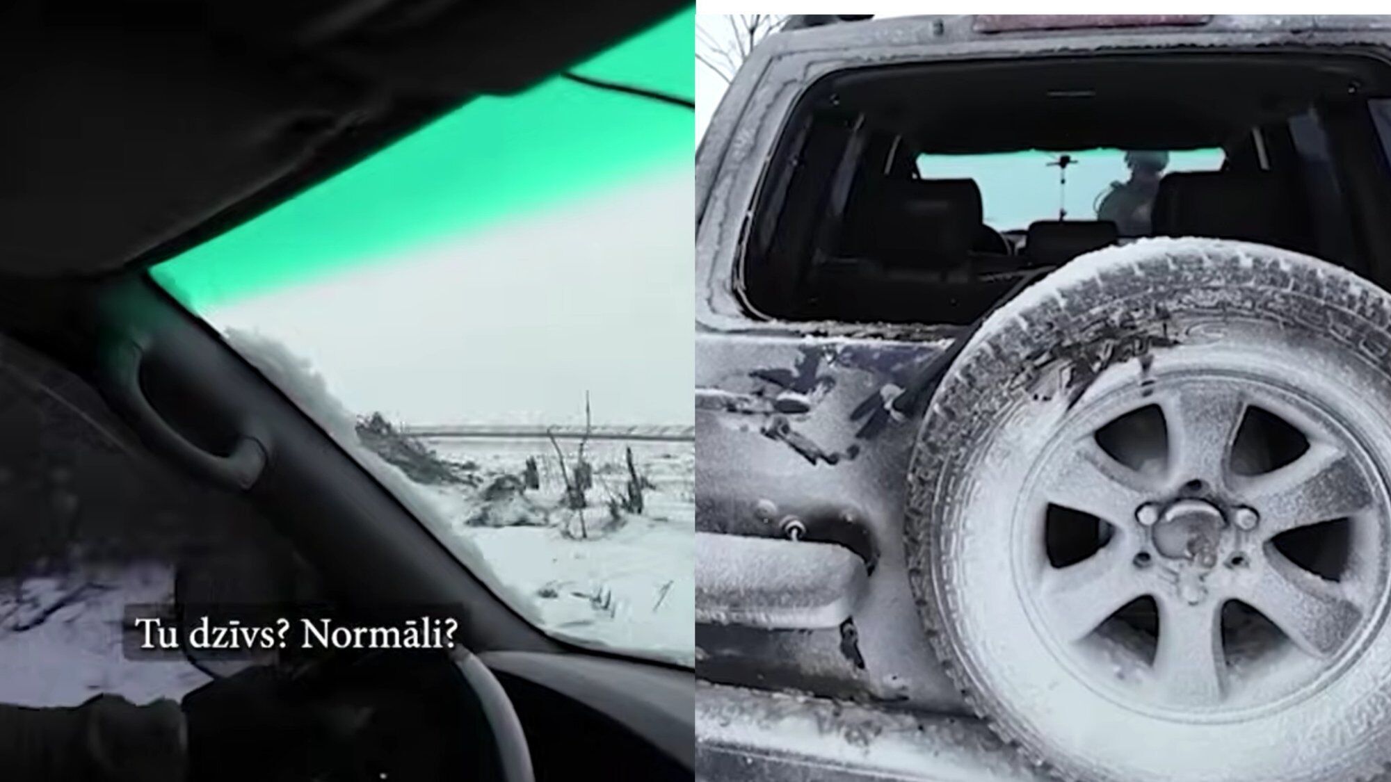 Журналисты из Латвии попали под российский обстрел в Украине: дрон взорвался рядом с автомобилем. Видео