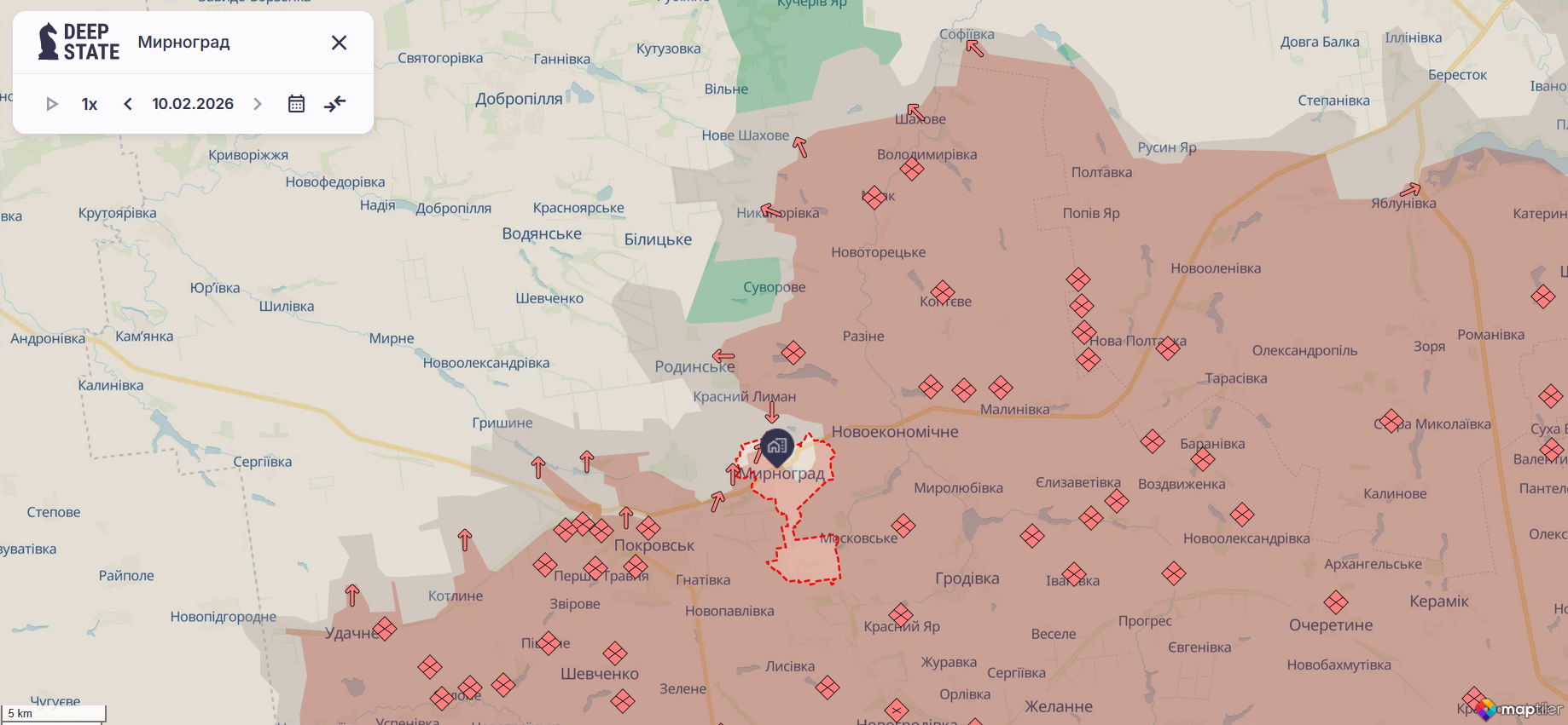 Оккупанты накопили на Покровском направлении 150 тыс. солдат и усилили штурмы в Мирнограде, – военный