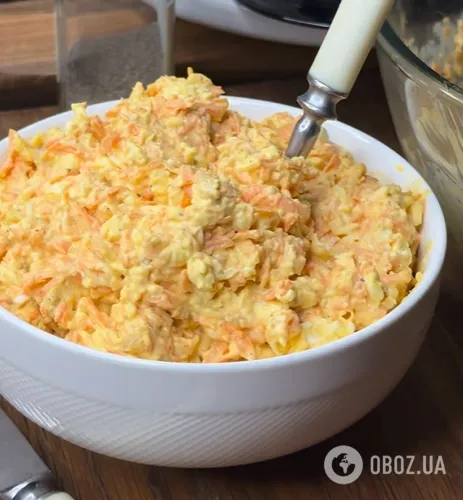 Быстрый салат с морковью и плавленым сыром: готовится 5 минут