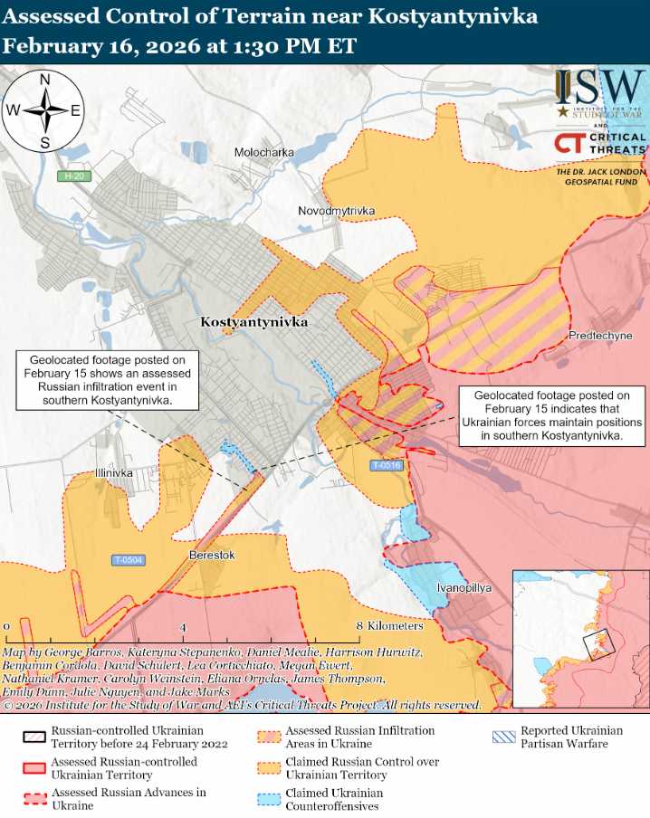 Українські війська просунулися в тактичному районі Костянтинівка-Дружківка – ISW