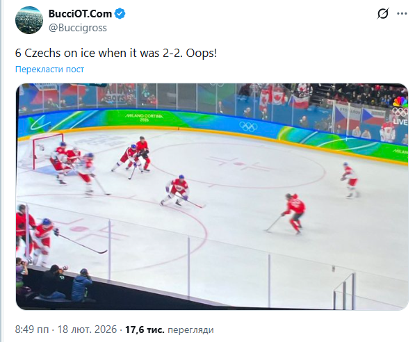 Скандал на ОИ-2026. Сборная Канады по хоккею едва не вылетела из-за "невидимки". Видео