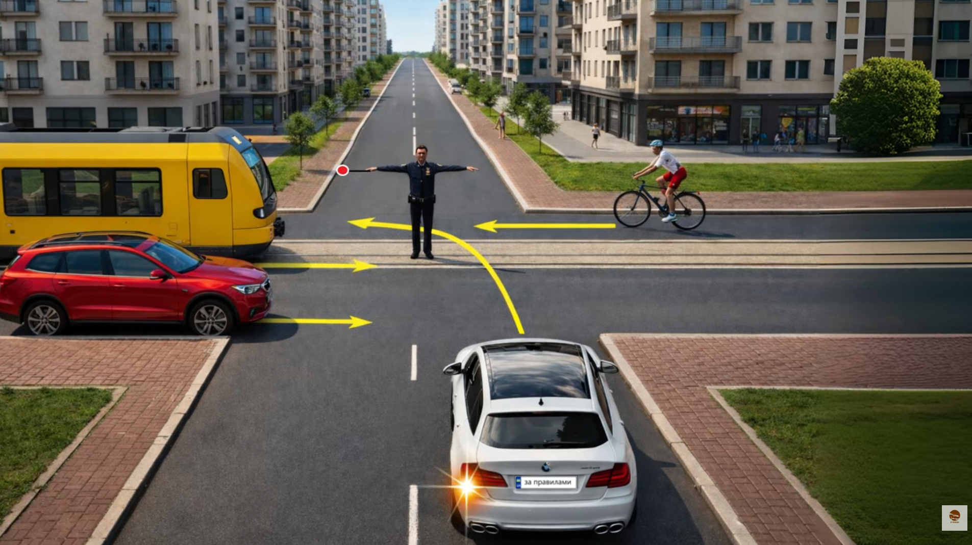 Кто может проехать на сигнал регулировщика, тест на знание ПДД