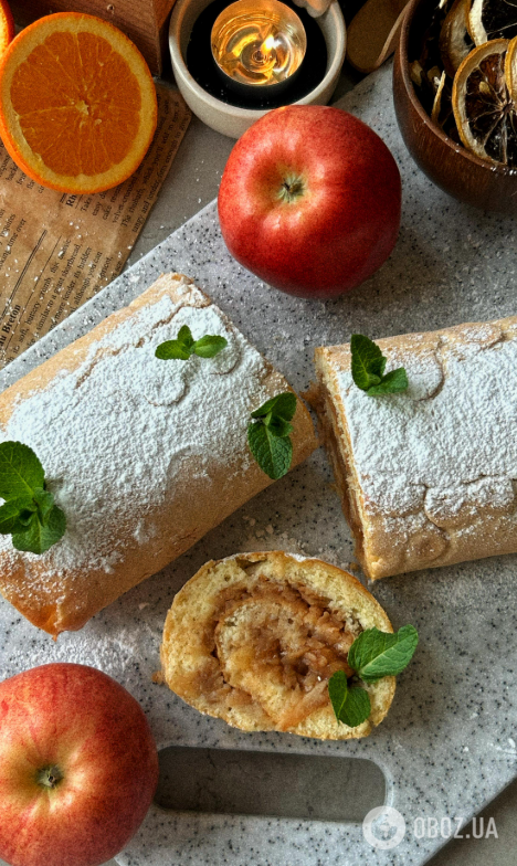 Сладкий яблочный рулет из натертых яблок: элементарный рецепт к чаю