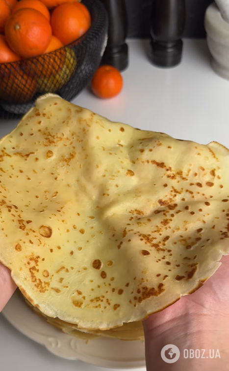 Идеальные тонкие блины на теплом молоке: не рвутся и получаются очень эластичными