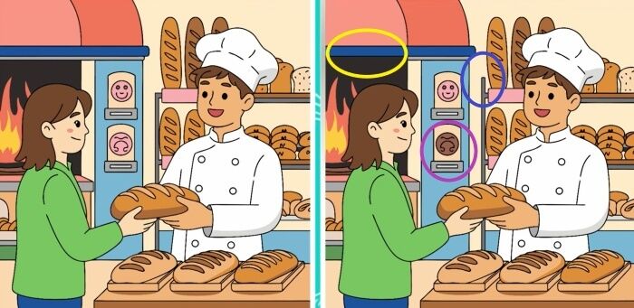 Знайдіть 3 відмінності: швидка головоломка