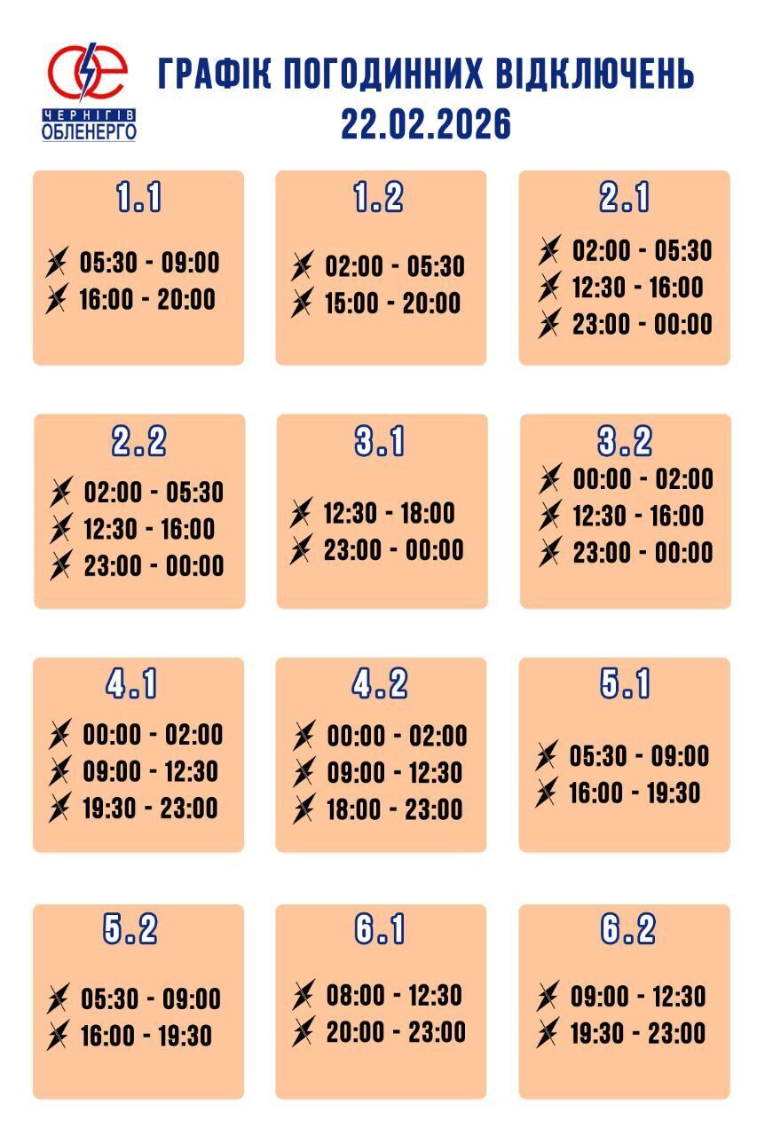 Ситуация в энергосистеме может измениться: в "Укрэнерго" обнародовали графики отключений света на 22 февраля
