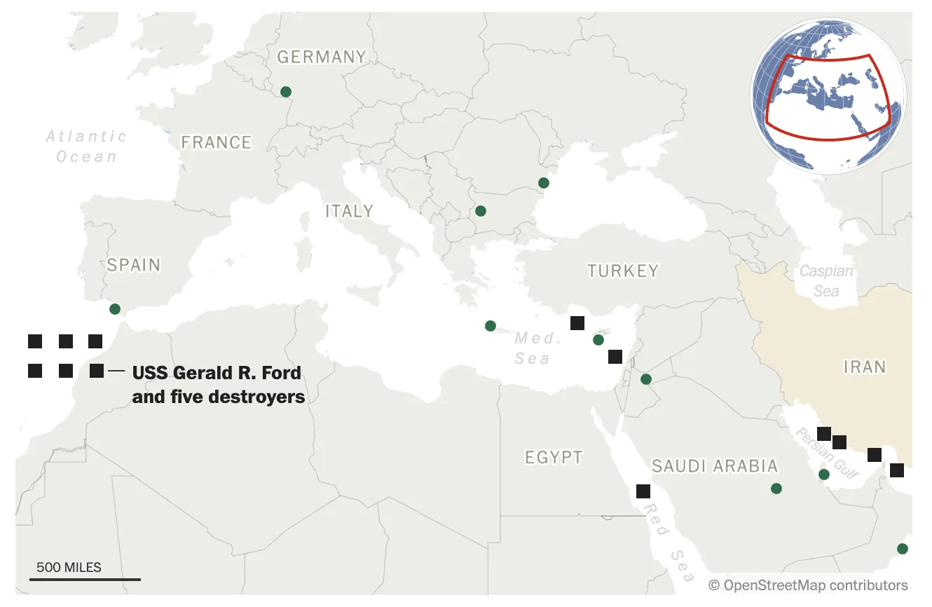 США перегоняют на Ближний Восток самый большой в мире авианосец для операции против Ирана – WP