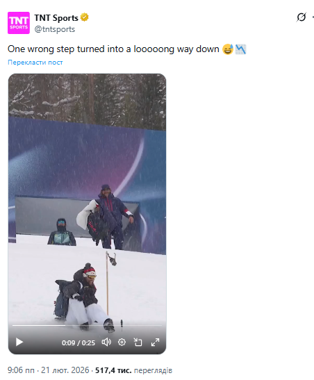 До чого призводить один неправильний крок на Олімпіаді-2026: у мережі завірусилося відео з лижної акробатики