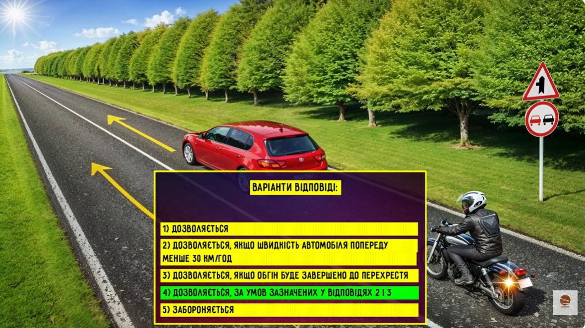 Чи дозволений обгін? Тест на знання ПДР