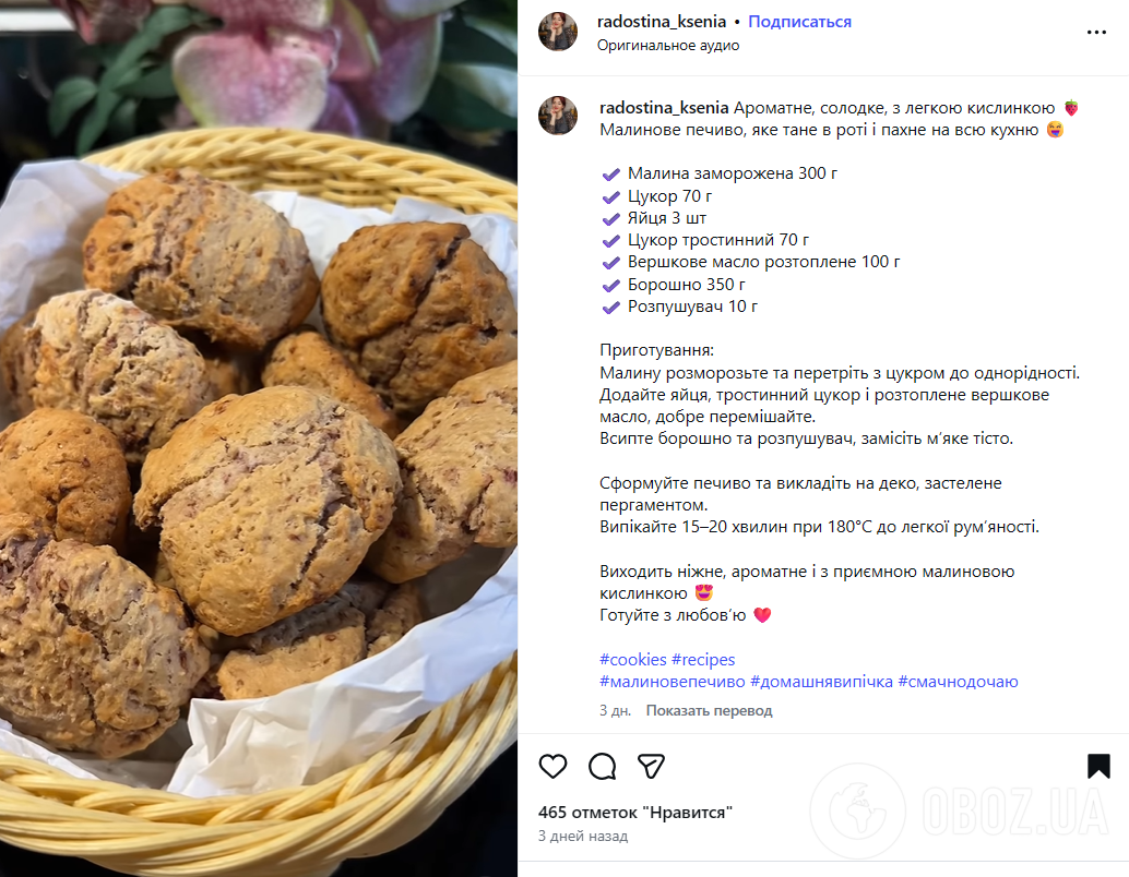 Что сделать из замороженной малины: рецепт вкусного домашнего печенья