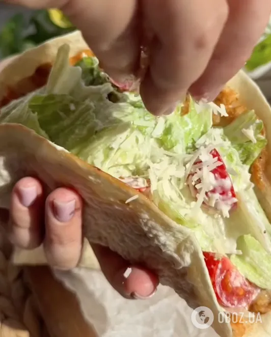 Лаваш "Цезарь": самый простой рецепт вкусной закуски за 10 минут