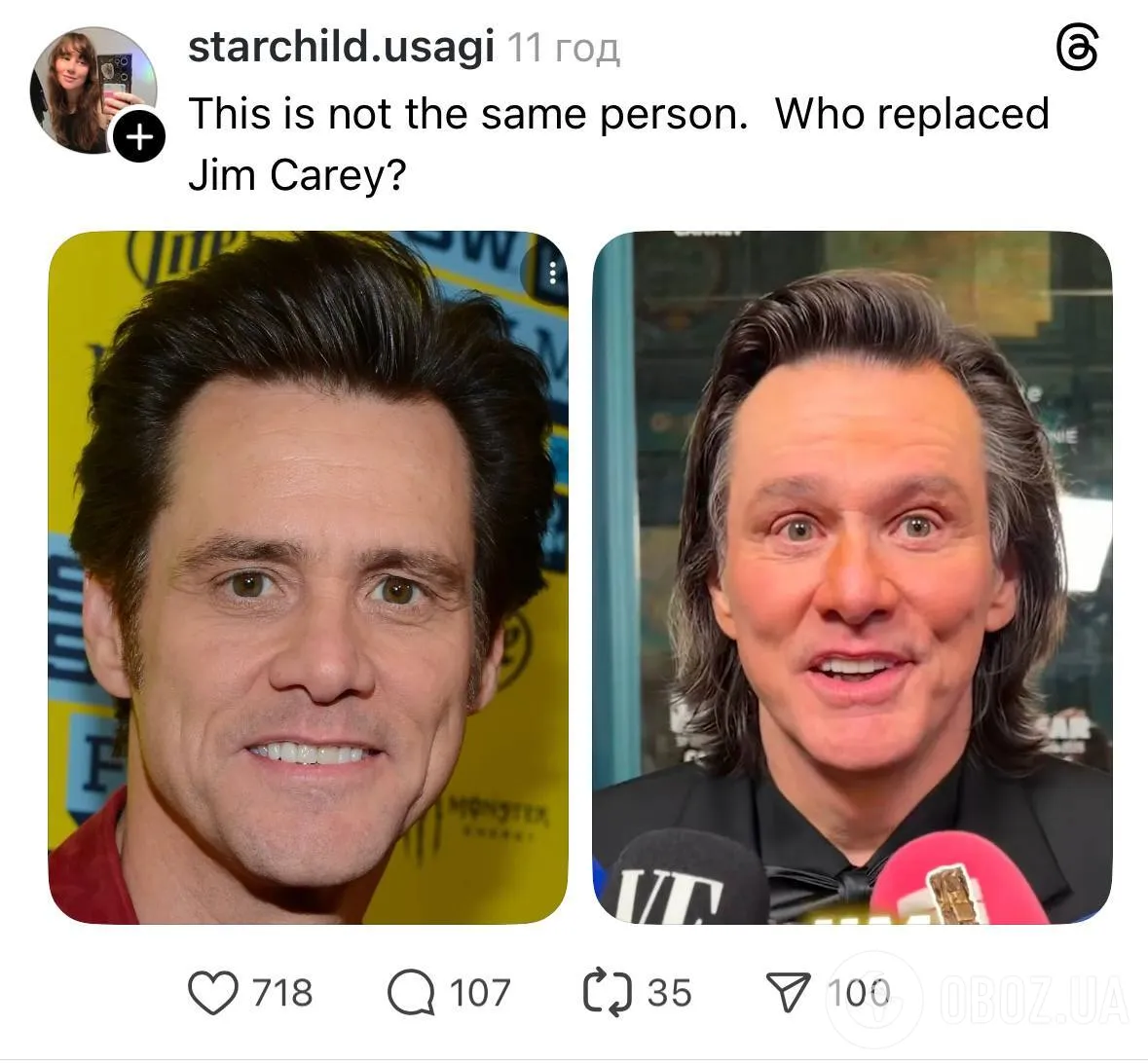 Изменился до неузнаваемости: какую теорию заговора приписывают Джиму Керри после появления на церемонии награждения премии "Сезар"