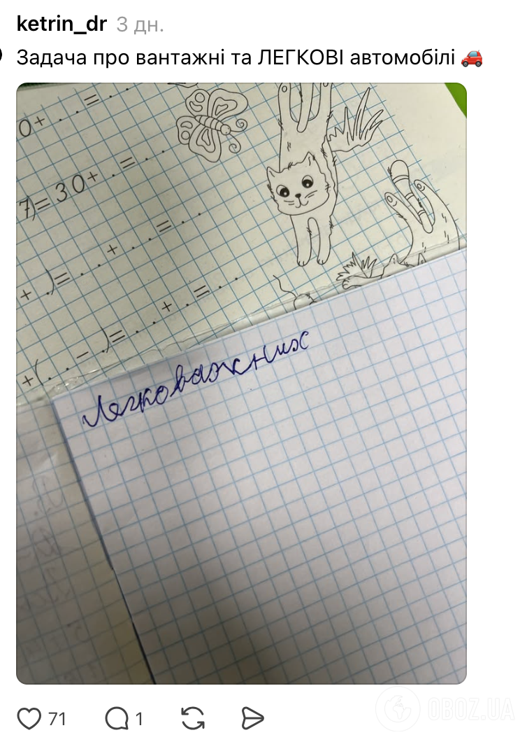 "Гівняння", "батьківське сборіще" і "дяпел, який живе в сісі": перли школярів у зошитах довели мережу до істерики