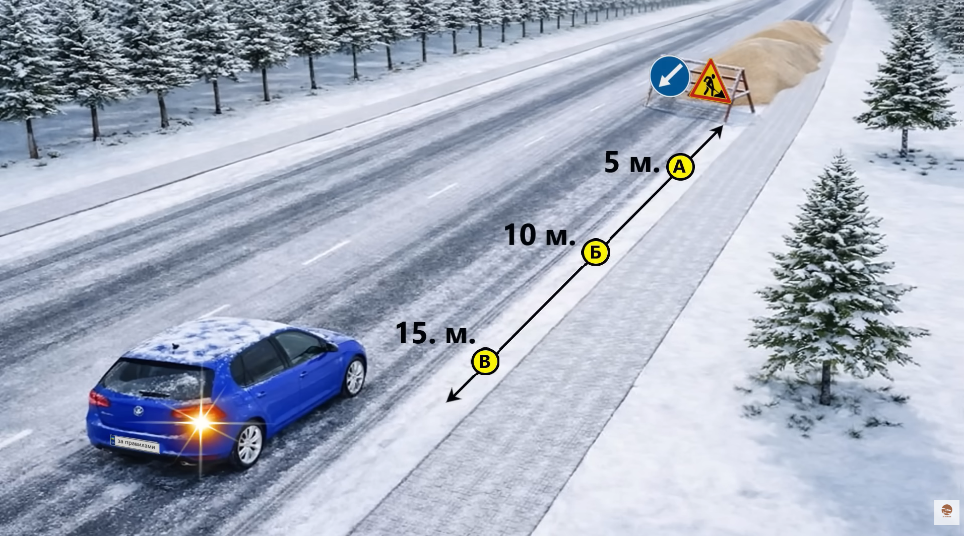 В какой точке разрешена остановка? Тест на знание ПДД