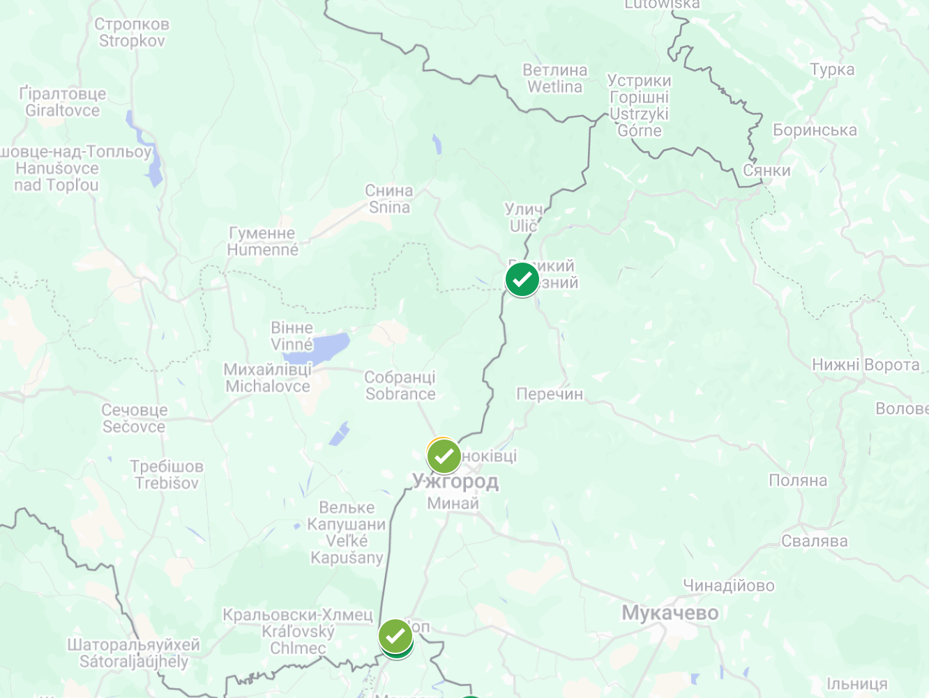 Ситуация на границе Украины и Словакии