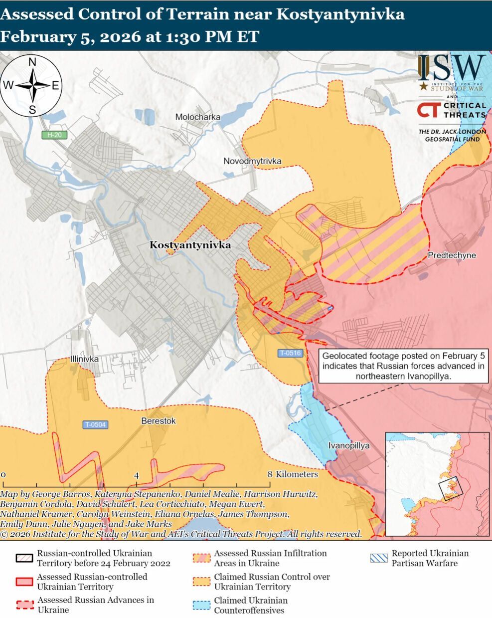 Украинские войска продвинулись в тактическом районе Константиновка – Дружковка: анализ ISW