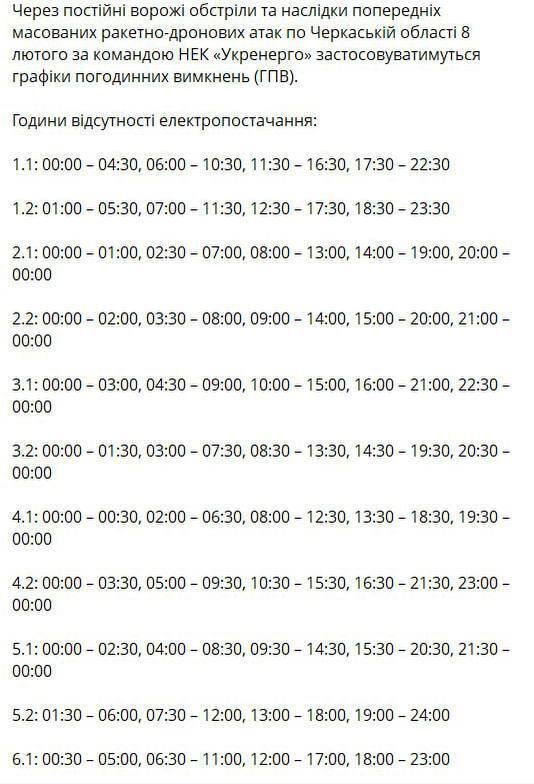 Графіки відключення світла погіршились: в "Укренерго" розповіли, який режим діє в Києві та по всій Україні 8 лютого