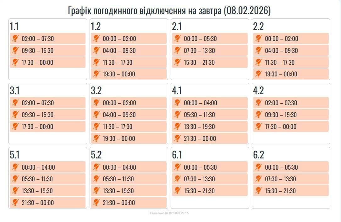 Графіки відключення світла погіршились: в "Укренерго" розповіли, який режим діє в Києві та по всій Україні 8 лютого