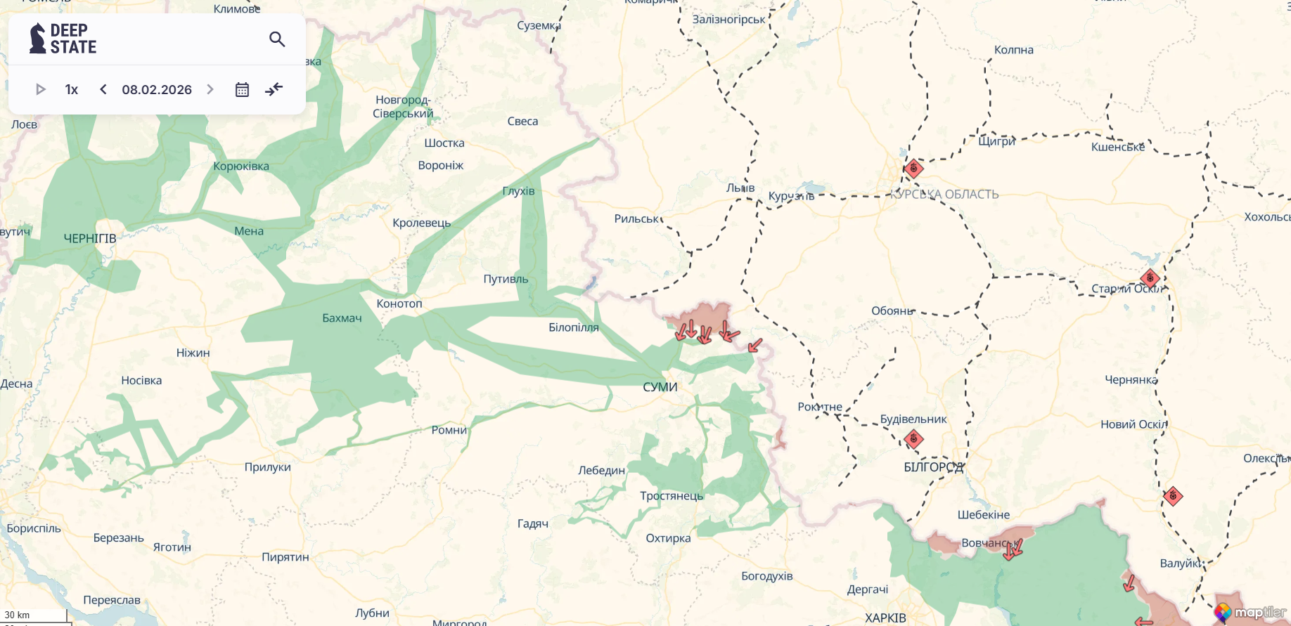 "Сигнал" для Заходу: в ISW пояснили, чому війська Путіна влаштовують атаки на північному кордоні України. Карта