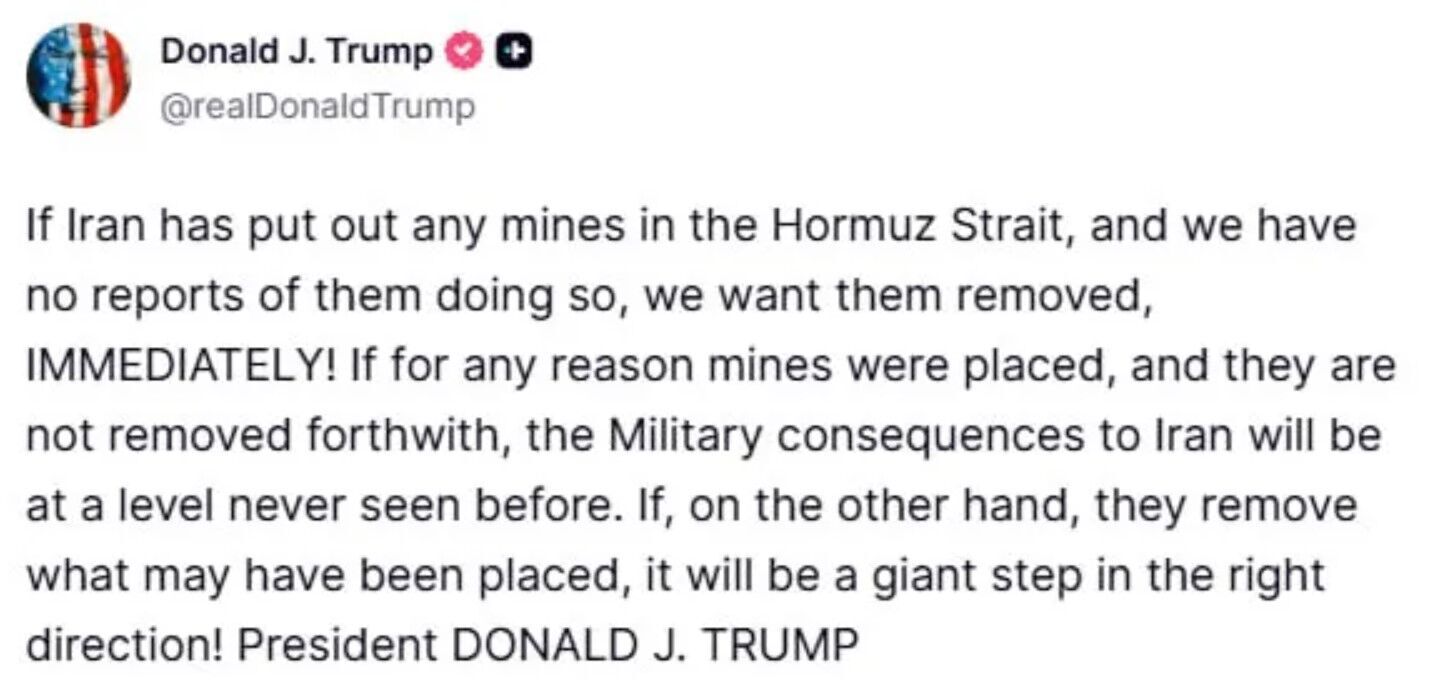 Военные США уничтожили 10 иранских лодок, которые могли использоваться для установки морских мин, – Трамп