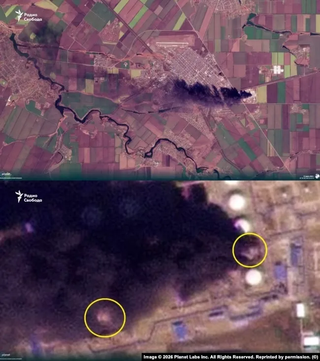 У Краснодарському краї РФ спалахнули резервуари з паливом: видно стовпи диму. Фото, відео