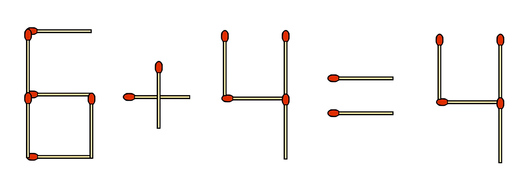 Есть 2 ответа: куда передвинуть спичку, чтобы уравнение стало правильным