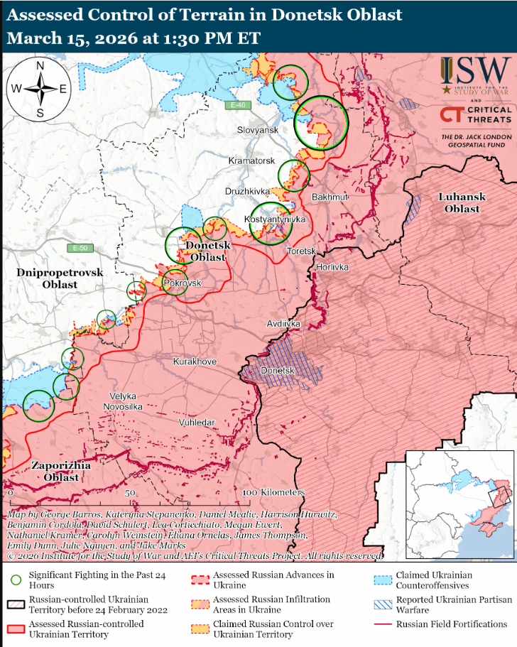 Украинские войска продвинулись вблизи Славянска и в районе Константиновки – ISW