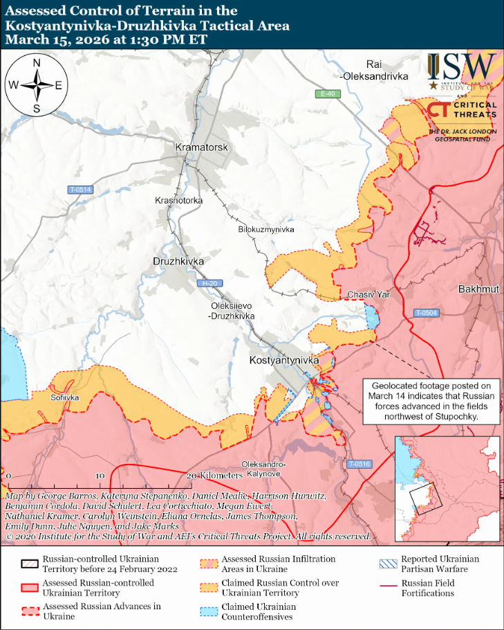 Украинские войска продвинулись вблизи Славянска и в районе Константиновки – ISW