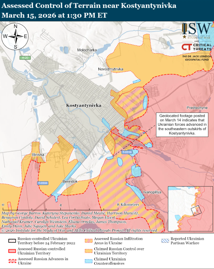 Украинские войска продвинулись вблизи Славянска и в районе Константиновки – ISW