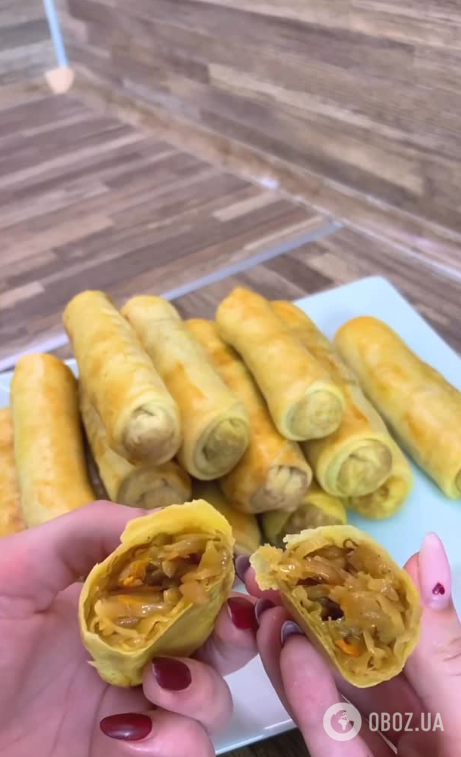 Вместо пирожков: делимся рецептом аппетитных постных трубочек с капустой