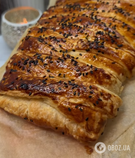 Ситний листковий пиріг з шинкою та сиром: готується елементарно